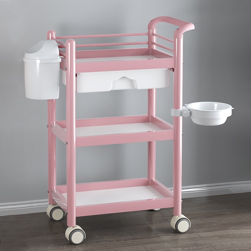 Hot Selling Custom High Quality New Design White Acrylic Trolley Hairdressing Beauty Cart