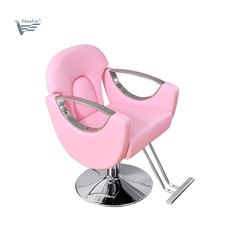Pink Gold Hair Cutting Styling Chair Luxury Barber Shop Salon Furniture Vintage Hairdressing Barber Chair