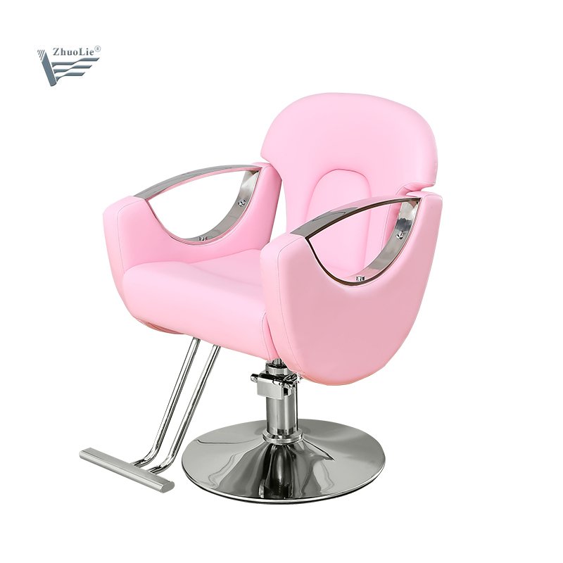 Pink Gold Hair Cutting Styling Chair Luxury Barber Shop Salon Furniture Vintage Hairdressing Barber Chair
