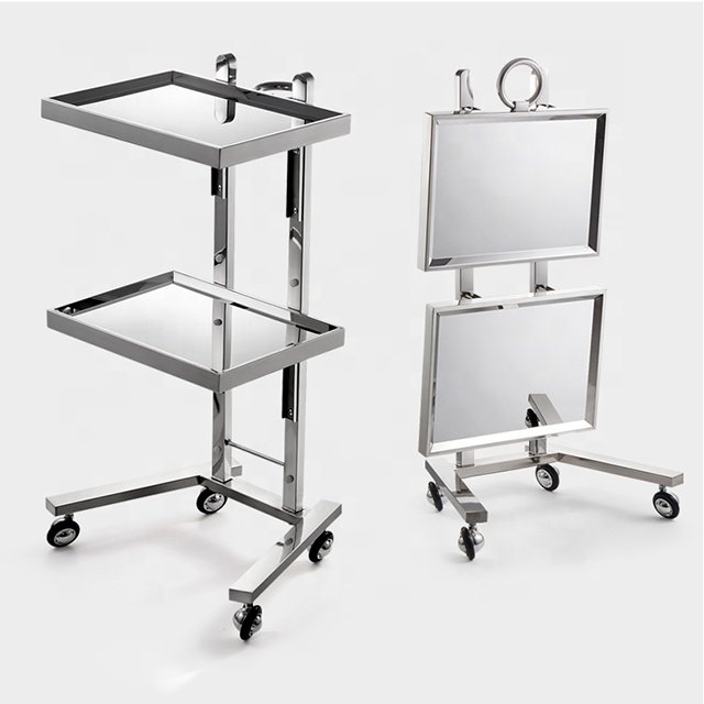 foldable stainless steel makeup beauty medical hospital tool salon trolley