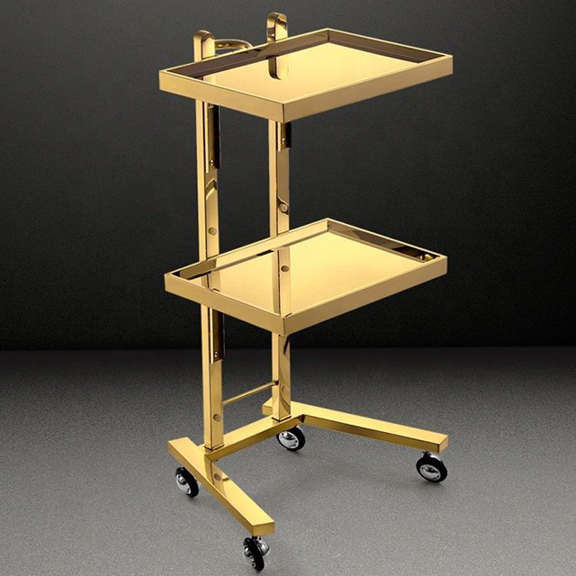 foldable stainless steel makeup beauty medical hospital tool salon trolley