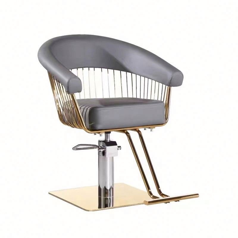 Simple Fashion Design Salon Barber Chair hairdressing furniture with Gold & Black Design Hair Salon Furniture China Comfortable
