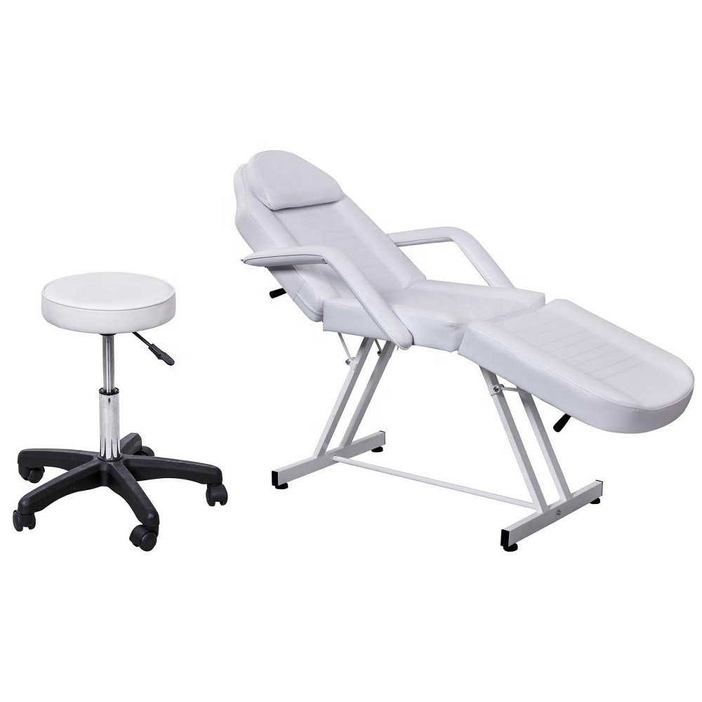 Beauty Salon Style Chair White Cover Beauty Professional Facial Table Bed Chair with Stool Massaging Barber Chairs Cheap