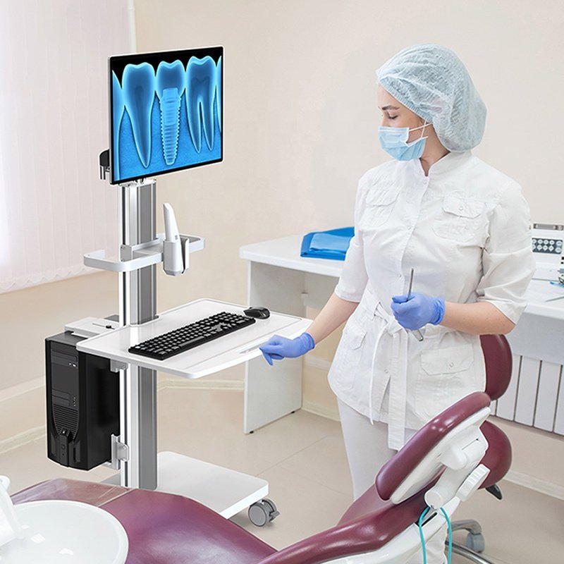 Mobile Hospital Bracket Trolley Furniture Dental Intraoral Scanner Camera Medical Trolley Cart White Medication Trolley