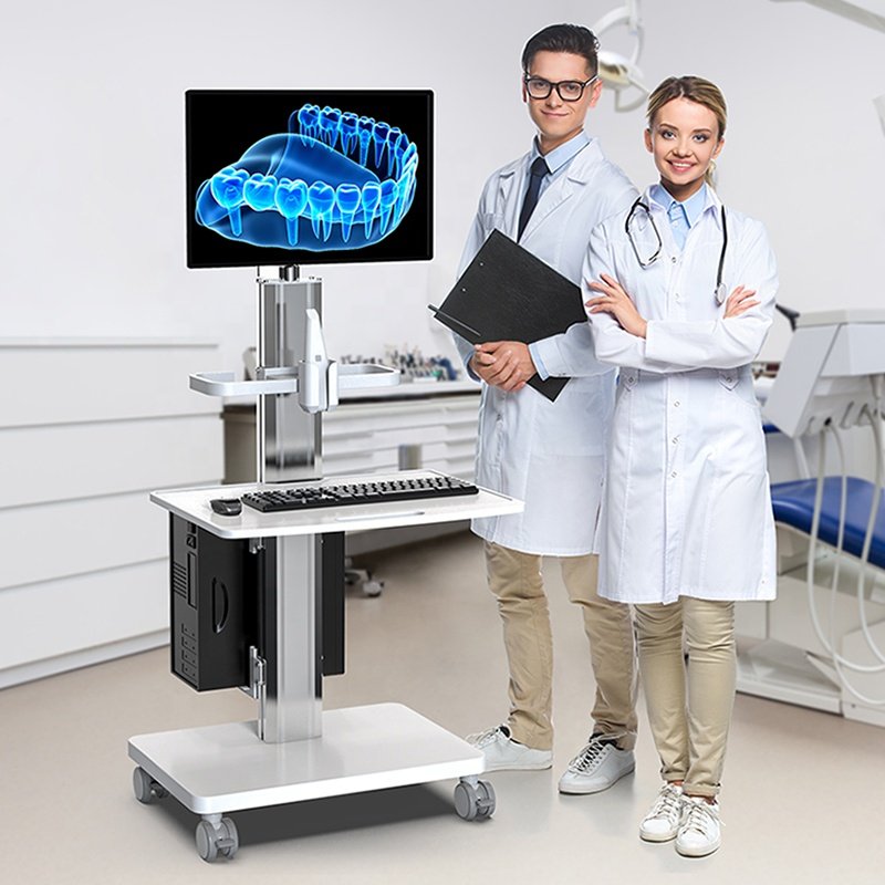 Mobile Hospital Bracket Trolley Furniture Dental Intraoral Scanner Camera Medical Trolley Cart White Medication Trolley