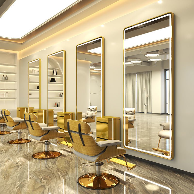 Wholesale New Design Salon Furniture Mirror Station Styling Espejo De Salon Barber Chairs Barber Stations Makeup Mirror