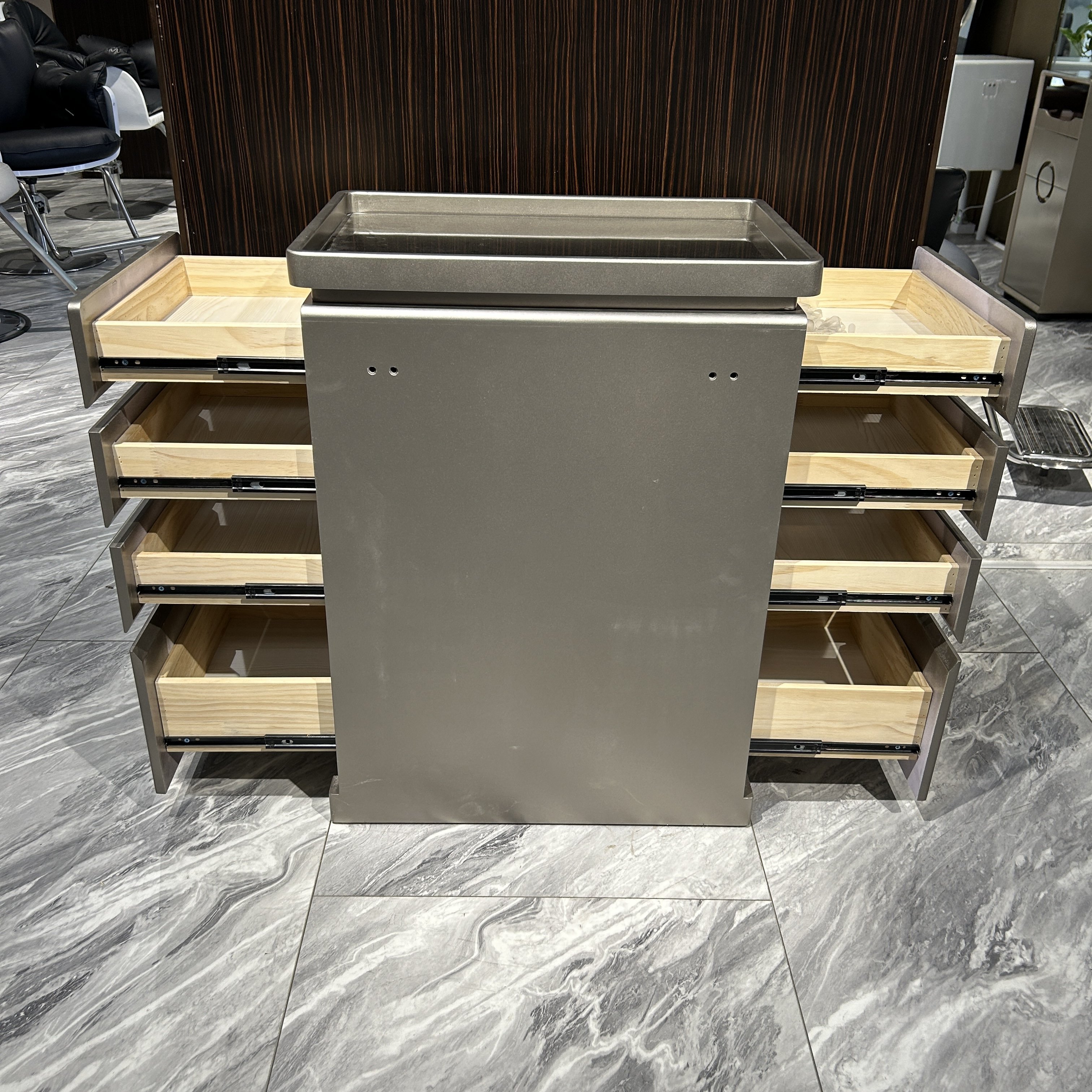 Barbershop Hair salon Station Tool cabinet Double-sided factory cabinet with barber dresser drawer