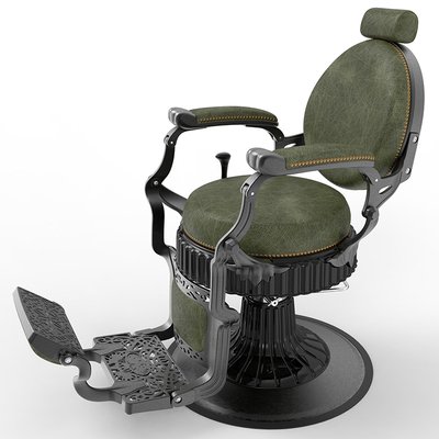 Electroplated Barber Chair with Hydraulic System, Custom Leather Available for Salon Equipment