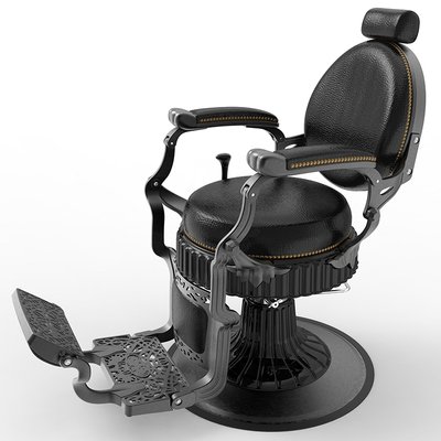 Electroplated Barber Chair with Hydraulic System, Custom Leather Available for Salon Equipment