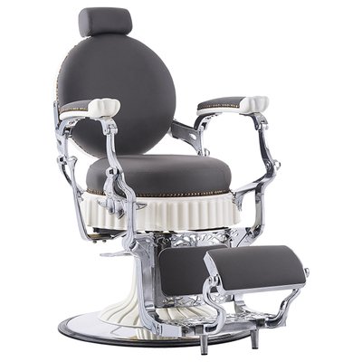 Electroplated Barber Chair with Hydraulic System, Custom Leather Available for Salon Equipment