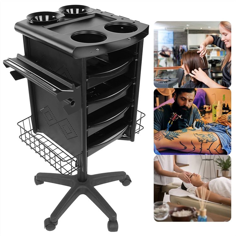 Rolling Manicure Salon Beauty Hair Utility Cart Movable SPA Tattoo Hairdresser Barber Tool Station Storage Holder Stand Trolley
