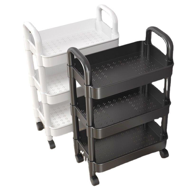 Hot selling home office school beauty salon practical craft organizer handcart 3 plastic rolling storage cart with wheels