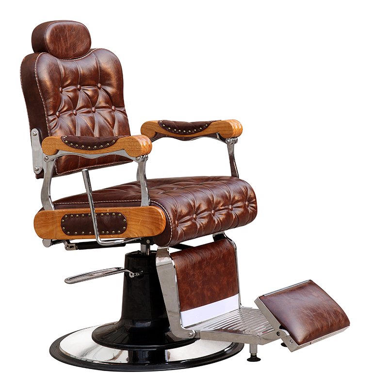 Retro Barbershop Furniture Rotating Salon Used Makeup Black Hairdressing Barber Chairs