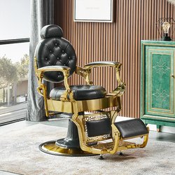 Beauty Barbershop Antique Salon Equipment Hydraulic Barber Chair Furniture Hair Saloon Chairs Metal Synthetic Leather Modern