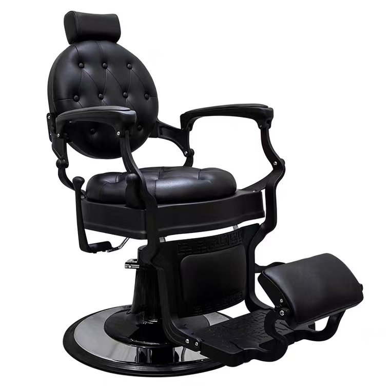 Beauty Barbershop Antique Salon Equipment Hydraulic Barber Chair Furniture Hair Saloon Chairs Metal Synthetic Leather Modern