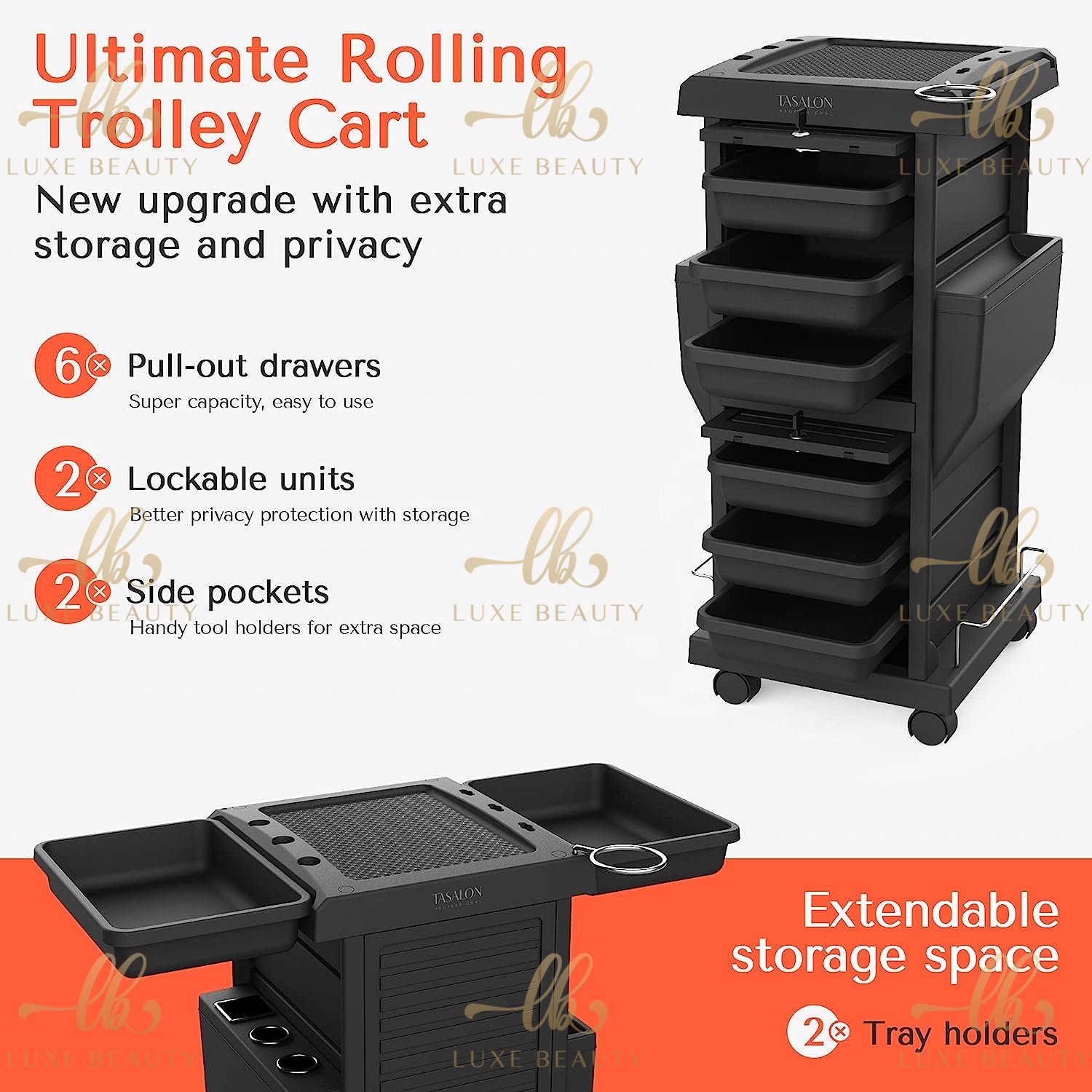 Multi-function Hairdresser Trolley Modern Style Salon Hair Salon Tool Trolley Salon Trolley Cart With Drawers for barber shop