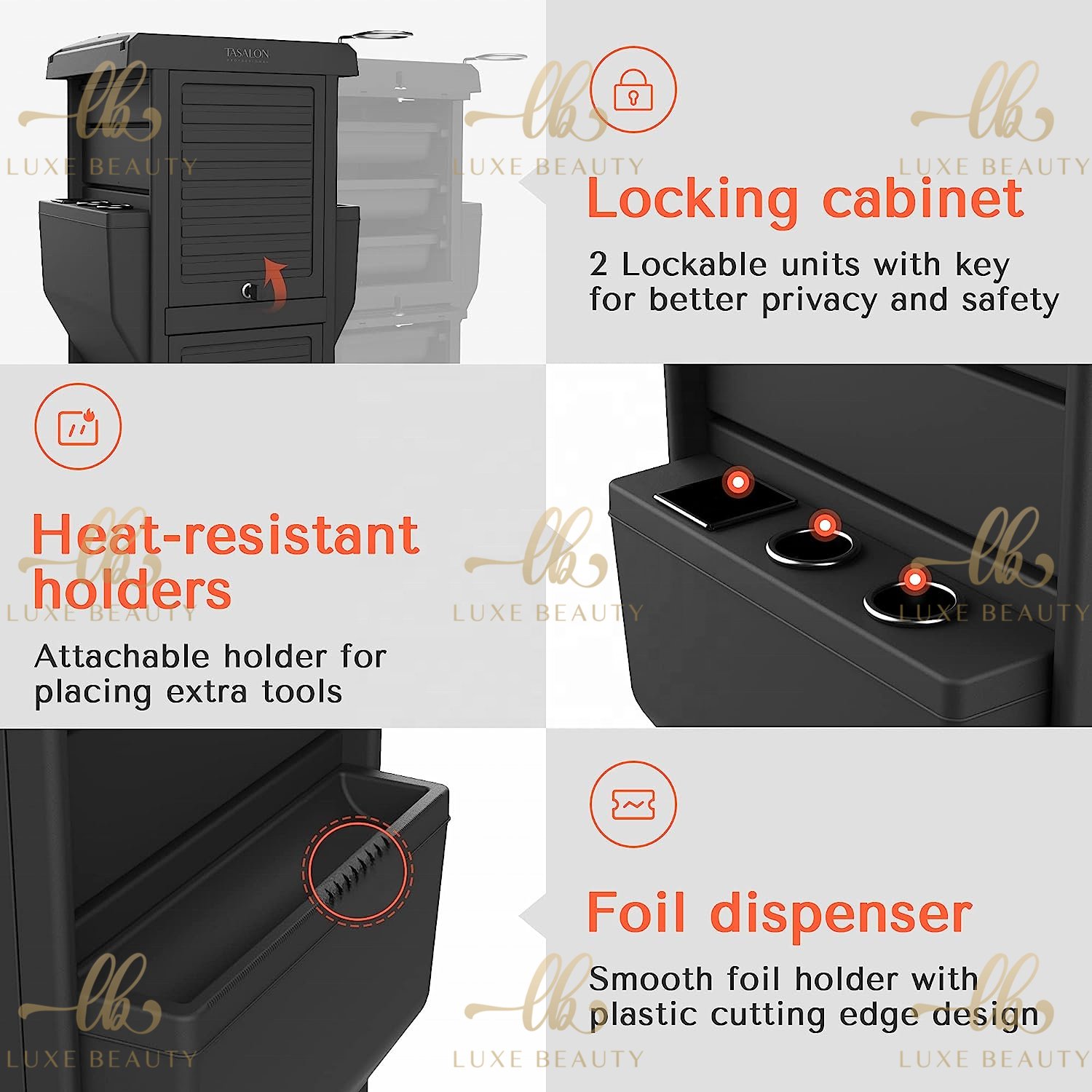 Multi-function Hairdresser Trolley Modern Style Salon Hair Salon Tool Trolley Salon Trolley Cart With Drawers for barber shop