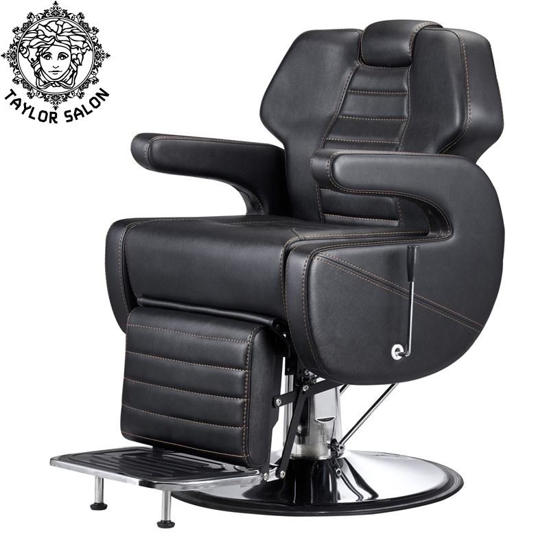 black classic hair salon barber chair with hydraulic recline