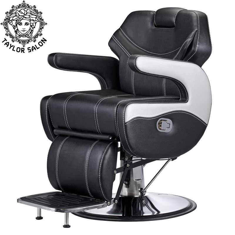 black classic hair salon barber chair with hydraulic recline