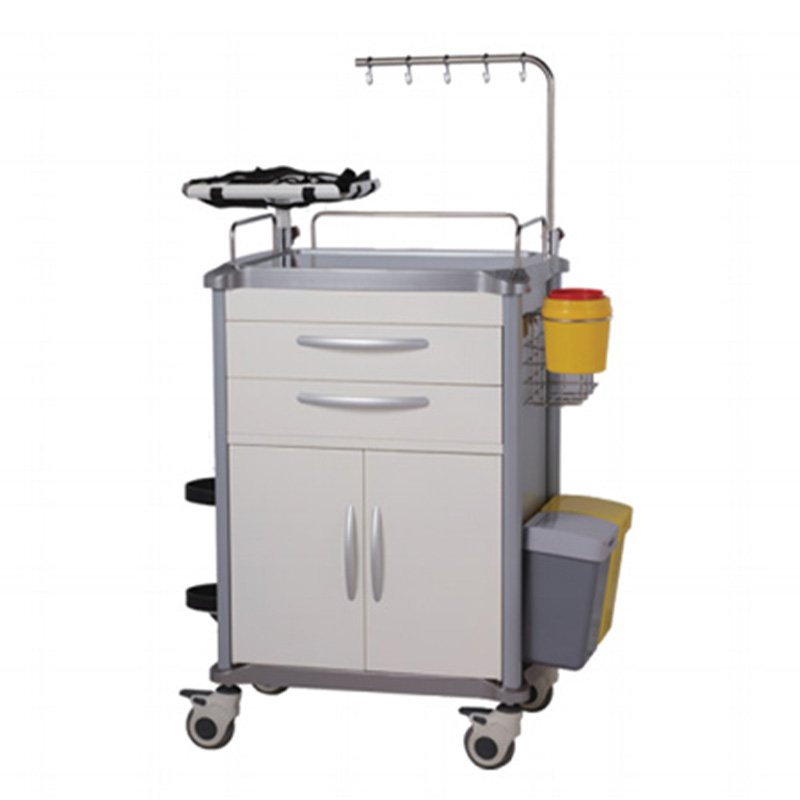 China Factory Direct Sale Medical Furniture ABS Nursing Cart Emergency Trolley For Hospital Using