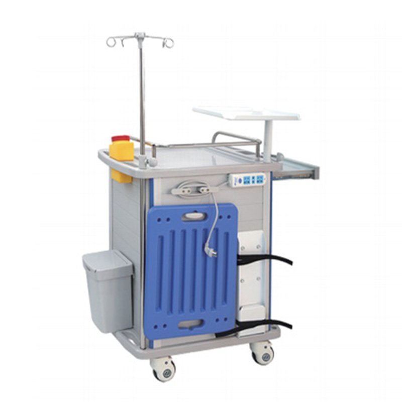China Factory Direct Sale Medical Furniture ABS Nursing Cart Emergency Trolley For Hospital Using