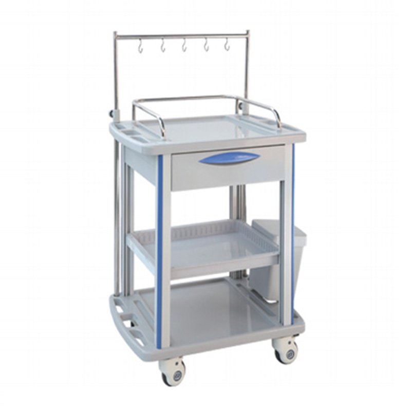China Factory Direct Sale Medical Furniture ABS Nursing Cart Emergency Trolley For Hospital Using