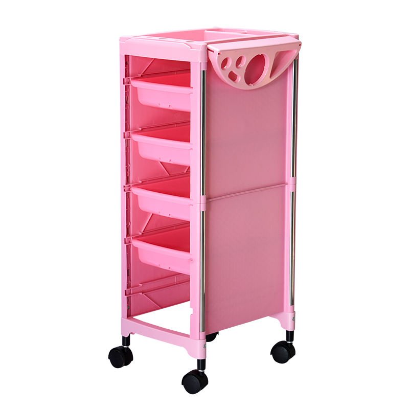 Durable Plastic Salon Trolley Barber Shop Tool Cabinet for Beauty Equipment Storage Hairdressing Furniture with Spa Application