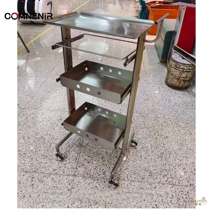 Salon Furniture New Style Stainless Steel Hair Salon Trolley With Wheels