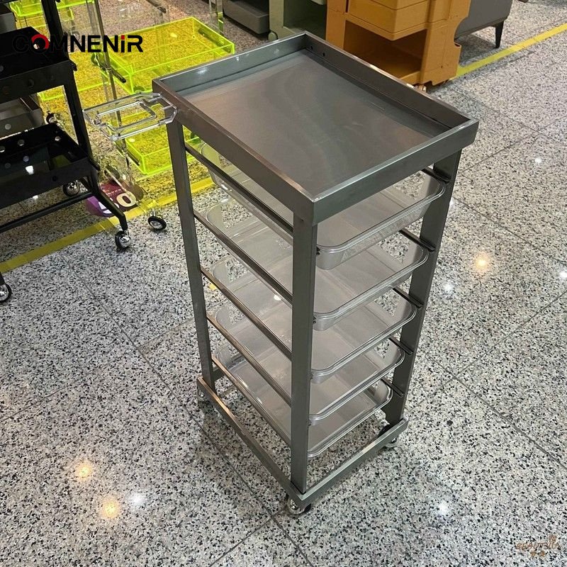 Salon Furniture New Style Stainless Steel Hair Salon Trolley With Wheels