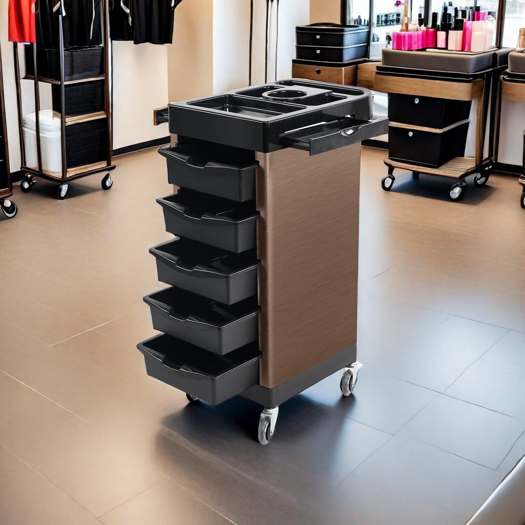 Coffee salon Cart With Wheels And Drawers For Beauty Tools