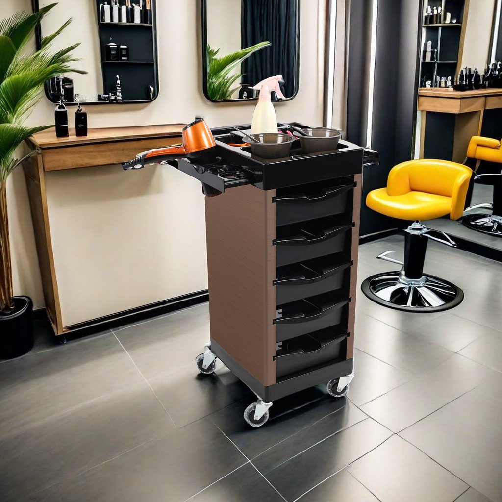 Coffee salon Cart With Wheels And Drawers For Beauty Tools