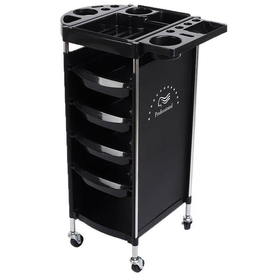 Durable Hairdressing Rolling Trolley Cart Beauty Tool Station with Movable Drawers and Wheels Functional Working Cart