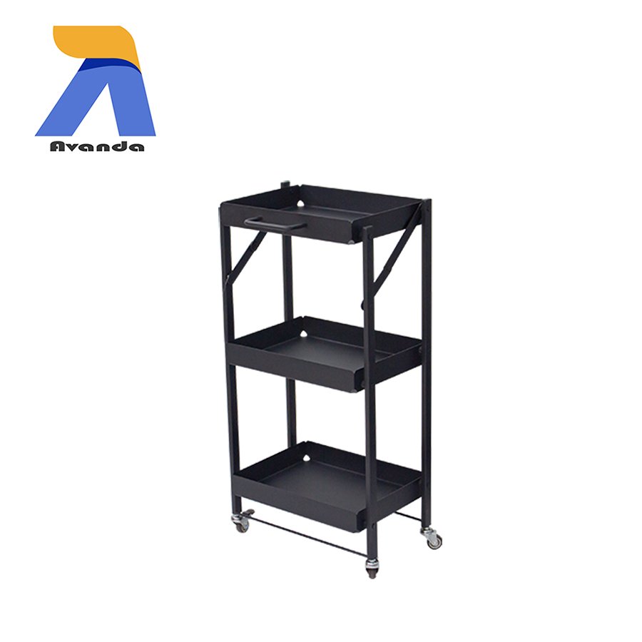 Commercial Furniture Saloon Equipments 3 Tier Hair Salon Trolley With Wheels For Wholesale