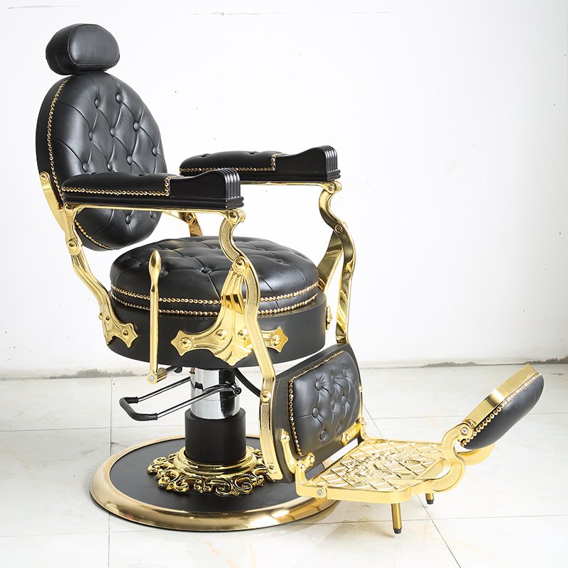 Vintage Beauty Salon Furniture Luxury Royal Gold Hairdressing Chair Antique Barber Shop Chair For Sale