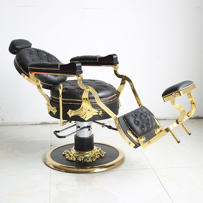 Vintage Beauty Salon Furniture Luxury Royal Gold Hairdressing Chair Antique Barber Shop Chair For Sale