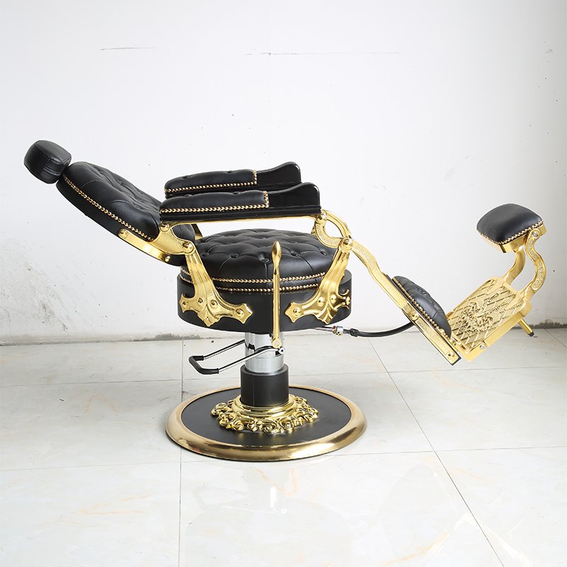 Vintage Beauty Salon Furniture Luxury Royal Gold Hairdressing Chair Antique Barber Shop Chair For Sale