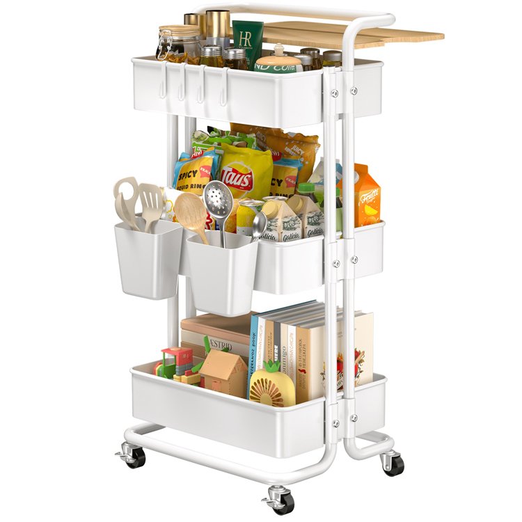 Manicure Salon Beauty Hair SPA Tattoo 3 Tier Rolling Metal Utility Caddy Cart Mobile Barber Tools Makeup Storage Trolley