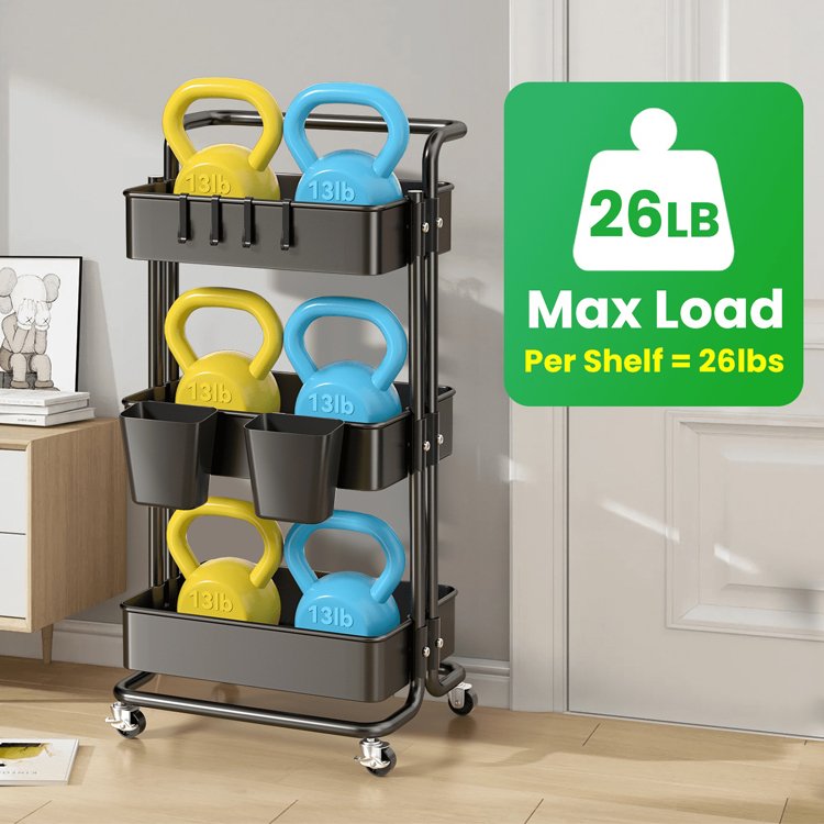 Manicure Salon Beauty Hair SPA Tattoo 3 Tier Rolling Metal Utility Caddy Cart Mobile Barber Tools Makeup Storage Trolley