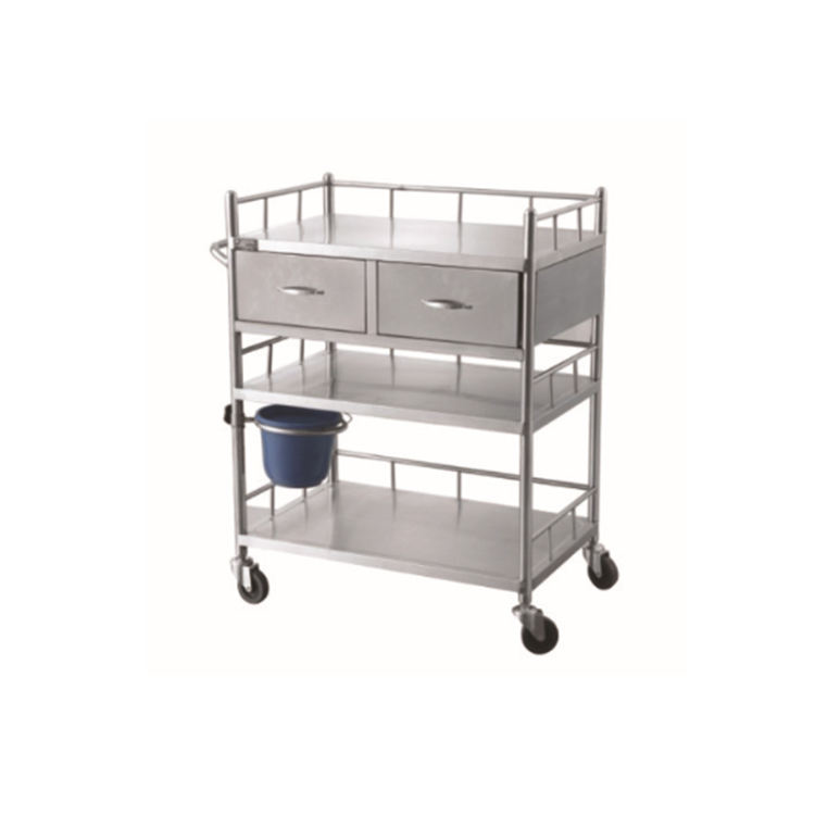 Medicine delivery medical care instrument hospital trolley furniture medical cart salon stainless steel cart with drawers