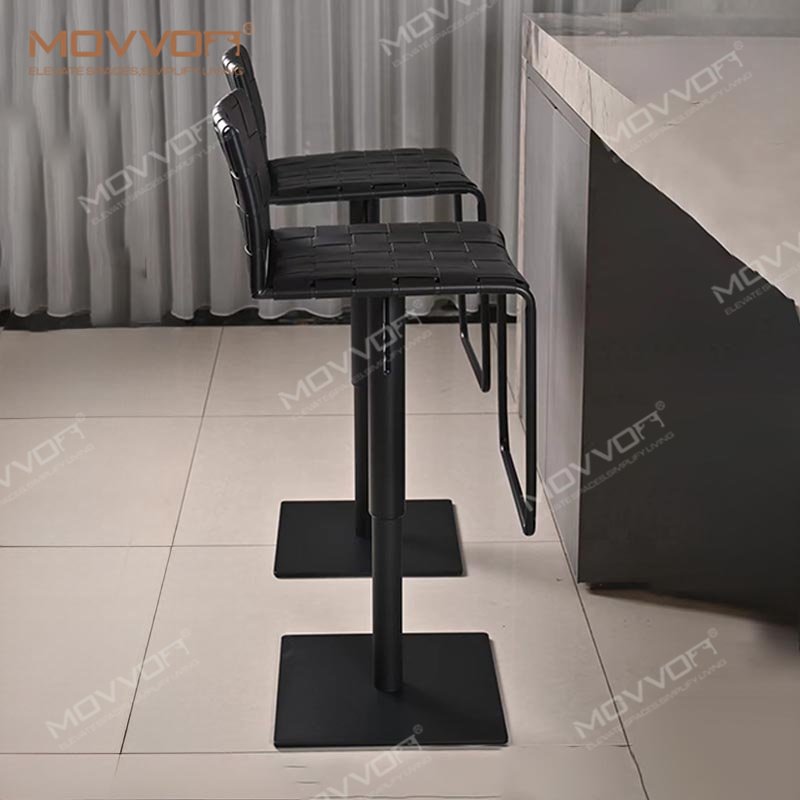 Hot Sale Coffee Restaurant Upholstered Bar High Stainless Steel Desk Swivel Lift Chair Stool Counter