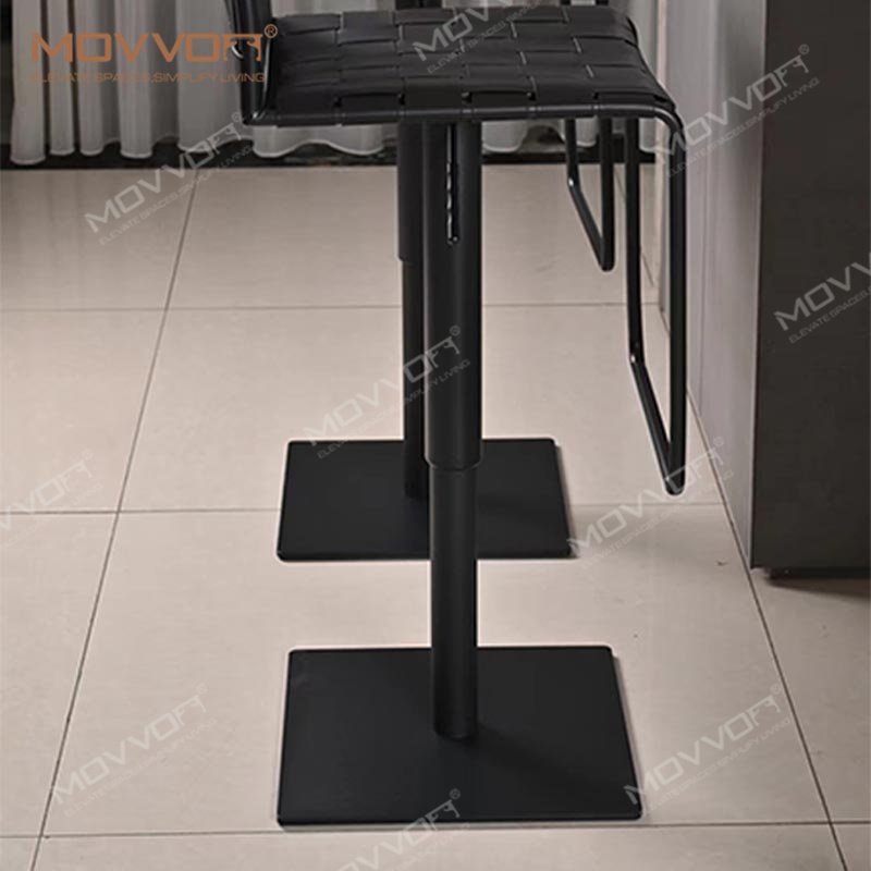 Hot Sale Coffee Restaurant Upholstered Bar High Stainless Steel Desk Swivel Lift Chair Stool Counter