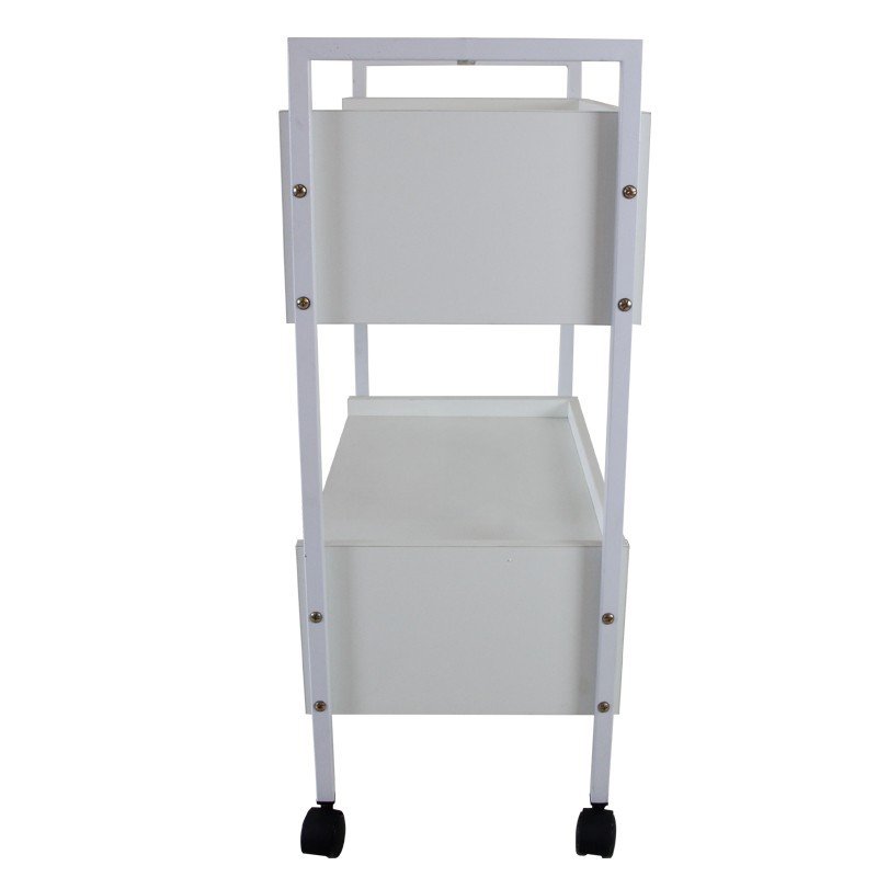 Wood Spa Beauty Salon Trolley Cart Salon Furniture Modern Small Kitchen Equipment with Drawer Iron Outlet Price 2-level