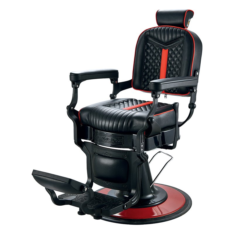 Large Black And Red Hair Salon Chair Barbershop Furniture Hydraulic Barber Chair With Armrest