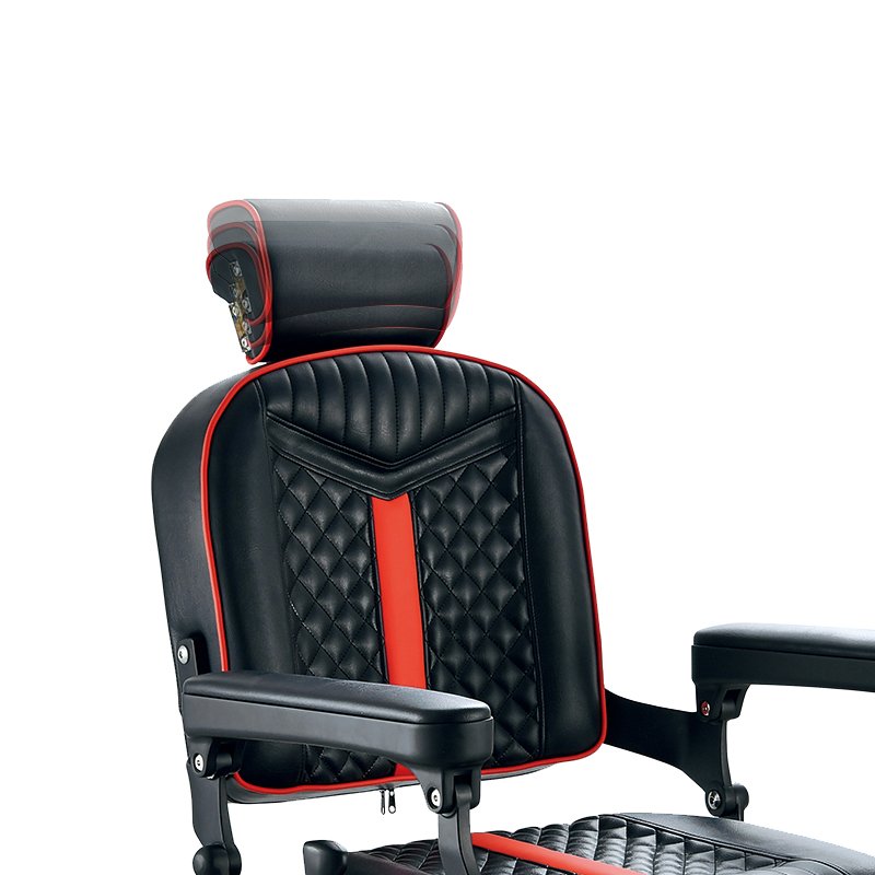 Large Black And Red Hair Salon Chair Barbershop Furniture Hydraulic Barber Chair With Armrest