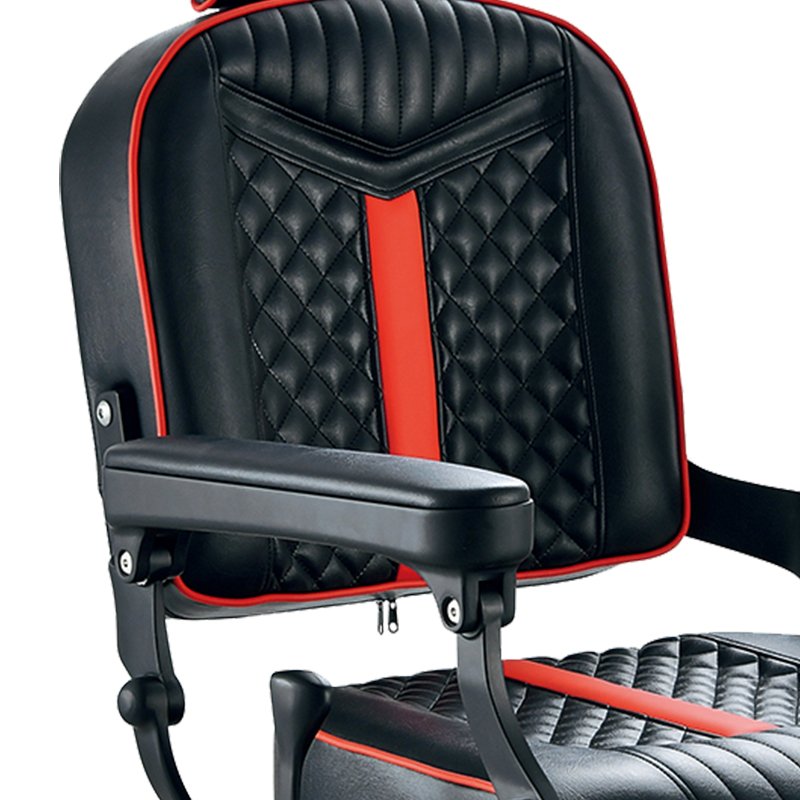 Large Black And Red Hair Salon Chair Barbershop Furniture Hydraulic Barber Chair With Armrest