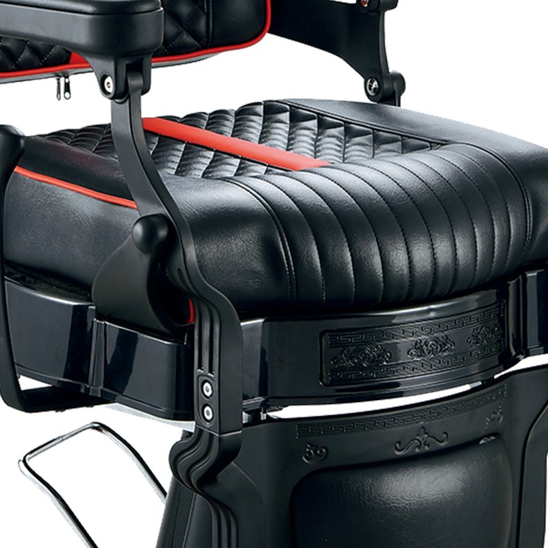 Large Black And Red Hair Salon Chair Barbershop Furniture Hydraulic Barber Chair With Armrest