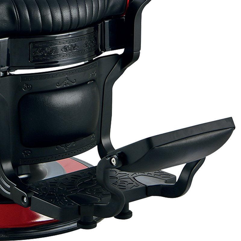 Large Black And Red Hair Salon Chair Barbershop Furniture Hydraulic Barber Chair With Armrest