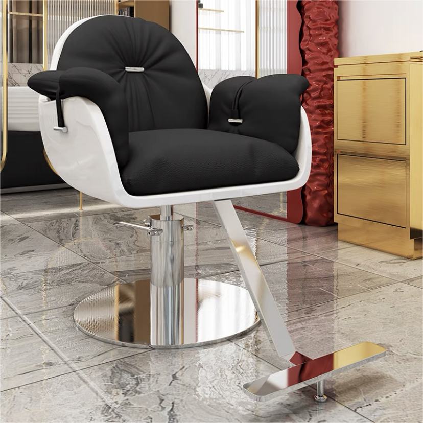 Wholesale price Stainless Steel PU leather Rotating Lifting Beauty salon Swivel Hair Cutting Styling Barber Chair