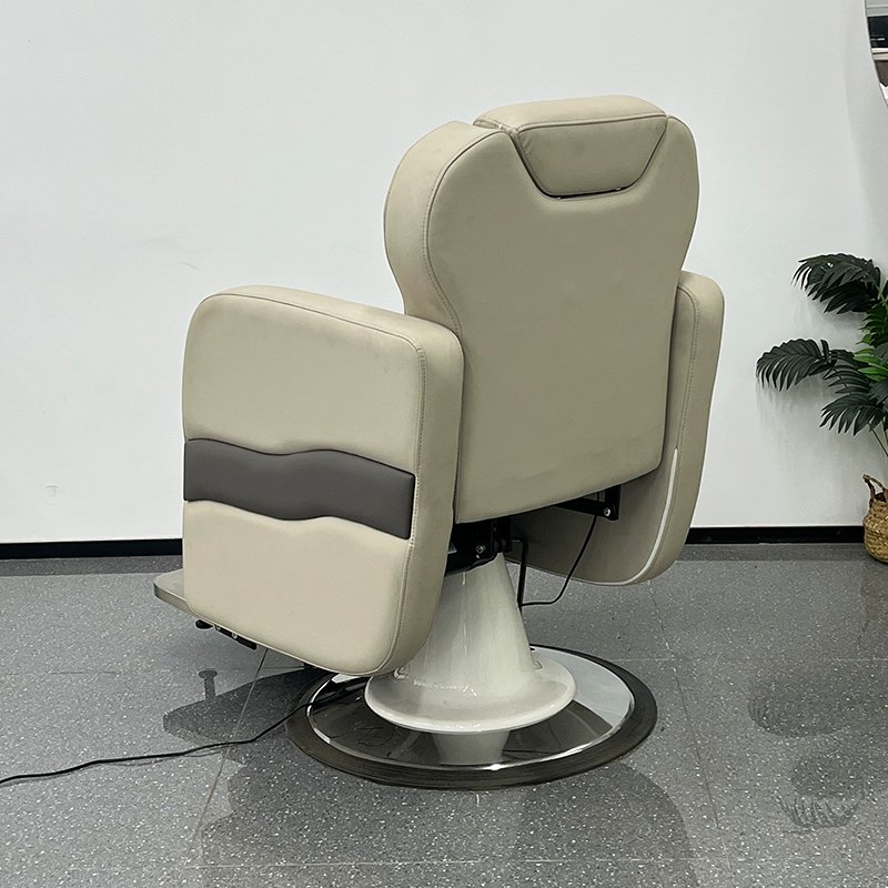 Novel electric reclining barber chair with customizable LOGO 180° flat lying salon chair for salon shop