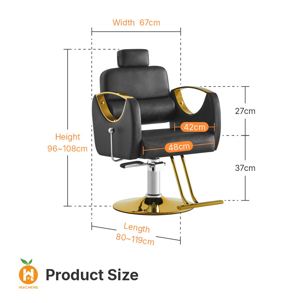 Modern Recline Styling Barber Chair with Pedal for Salon Use LC002R